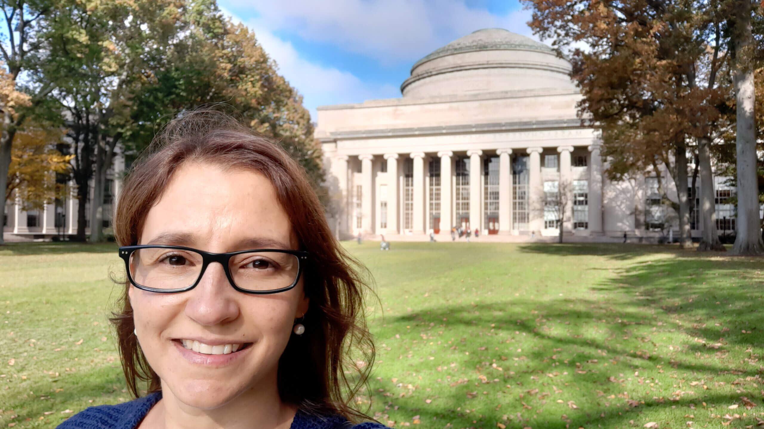 Alexandra Moutinho at MIT's Killian Court